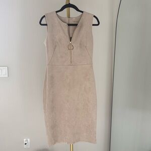 Calvin Klein Fuax Suede Taupe Dress